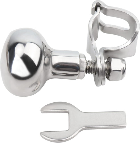 Pebbly Beach Boat Steering Wheel Knob, 316 Stainless Steel Wheel Knob Spinner, Suicide Knob with Wrench...