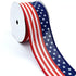 Patriotic America Flag Ribbons 2.5" * 10 Yards, Patriotic Stars and Stripes 4th of July Wired Edge Burlap Ribbon, White, Red, Blue Ribbon for Labo...