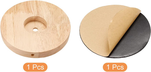 PATIKIL 150mm Wooden Lamp Base, 1 Pack Circular Solid Wooden Base Wood Desk Lamp Stand Replacement for Table Lamps DIY...