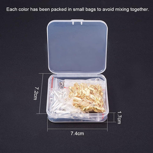 PH PandaHall 120 Pieces Brass Pinch Clip Bail Clasp Dangle Charm Bead Pendant Connector Findings 12 Styles for Jewelry Making 3 Colors...