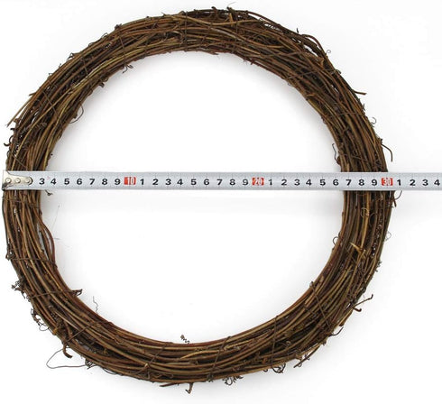 12" Natural Grapevine Wreath DIY Crafts Rattan Wreaths for Christmas Door Hanging Wall Window Holiday Festival Wedding Decoration (1PCS 30cm/11.8i...