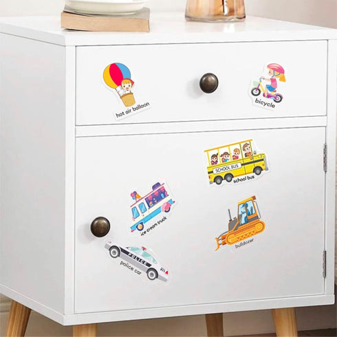 Reusable Sticker Book for Kids, Vehicles Truck Stickers Educational Learning Toys Travel Stickers Activity Books for Toddler Girls Boys Age 3+ Bir...
