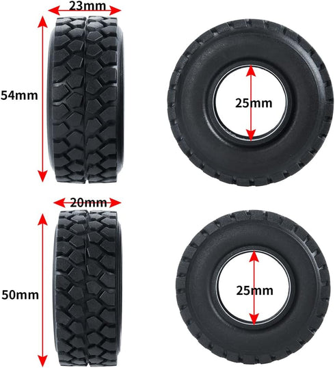 RCLIONS 4pcs Rubber Micro 1" RC Wheel Tyres Tires with Foam Insert for All 1/24 Axial SCX24 AXI00001,AXI00002,AXI90081 Deadbolt RC Crawler Truck C...