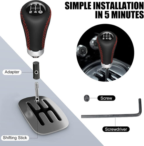 Universal Shift Knob 5 Speed Manual Gearbox Shift Knobs Fit for Most Car Transport Vehicles?Red Line?...