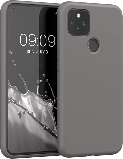 kwmobile Case Compatible with Google Pixel 5 Case - Slim Protective TPU Silicone Phone Cover - Stone Dust...