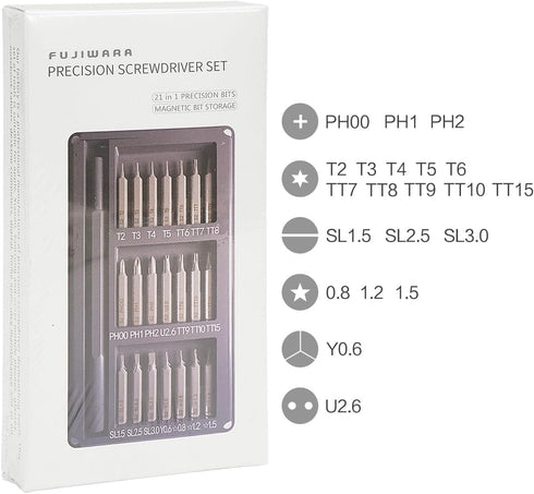 21bit Precision Screwdriver Set, Magnetic Screwdriver mini Set for Repairing Cell Phones, Watches, Laptops?Camera and Most Other Electronics (21 i...