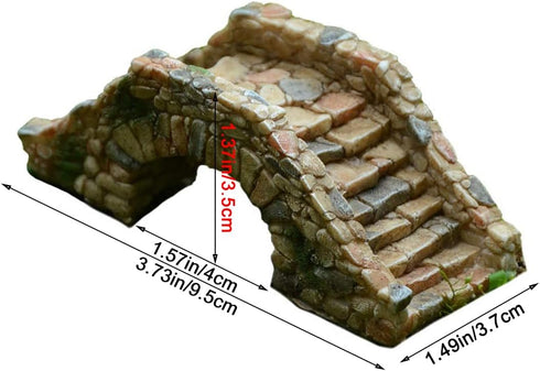 Garden Decoration Resin Craft Mini Bridge Outdoors Artificial Bridge Set Arch Plank Bridge Rockery Bonsai House Garden Decor Fish Tank Ornament Mi...