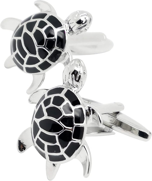 Men's Cuff Links for French Black Turtle Tuxedo Shirt Stainless Brass Metal Shirt Buttons Cufflinks Anniversary In Gift Box...