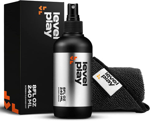Screen Cleaner Kit from LEVELPLAY | Cleaner for Electronic Devices, Smart TV, Laptop, Computer, Phone, iPad, MacBook | Large Bottle, 8oz Alcohol-F...