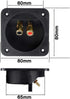 3.1” Square Double Binding Gold Plate Push Spring Loaded Jacks Connector Speaker Box Terminal Cup with Screws (Black - 4pcs)...