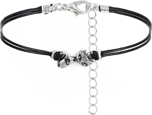 Olbye Cat Bracelet Black Hemp Bracelet Personalize Hand Chain Jewelry for Women...