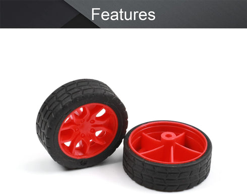 MroMax 30mm Rubber RC Car Wheel Tires DIY Model Robots 4pcs Red and Black...