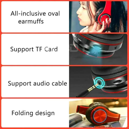 SUNOL B39 Bluetooth Wireless Gaming Headset - Foldable Lightweight Over-Ear Headphones, Built-in Microphone, 20 Hours Battery,Gaming Headphones wi...