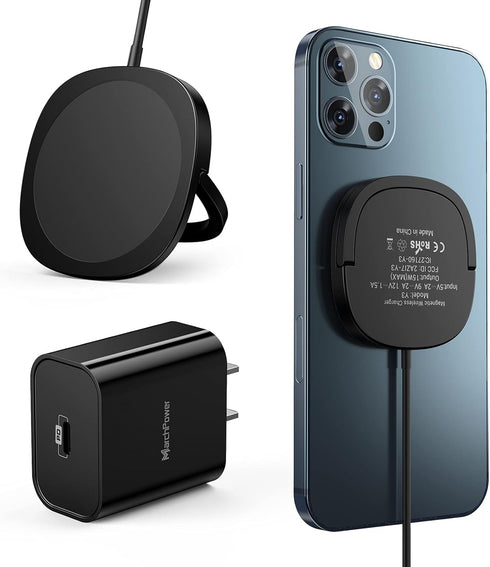 iPhone Magnetic Charger - Super Fast Mag Safe Charging Pad and 20W PD2.0 USB-C Wall Plug Compatible with iPhone 15 14 13 12 Pro Max Series, AirPod...