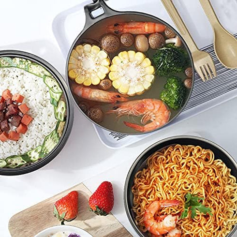 33oz Microwave Ramen Cooker,Ramen Bowl Set,Instant Noodles Bowl with Chopsticks,Rapid Ramen Cooker with Handles for College Dorm Room Apartment Es...