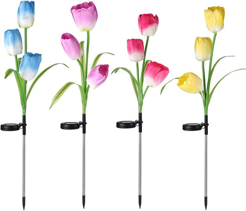 Solar Garden Outdoor Flower Light, Solar Powered Flower Lights Outdoor Stake Light, Decorative Landscape Lawn Yard Patio LED Flower Lights for Gar...