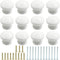 12 Packs Solid Wood Round Kitchen Cabinet Knobs, 1.10 Inch Diameter Wood Pulls, White Drawer Pulls, Dresser Drawer Handles Knobs...