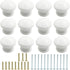 12 Packs Solid Wood Round Kitchen Cabinet Knobs, 1.10 Inch Diameter Wood Pulls, White Drawer Pulls, Dresser Drawer Handles Knobs...