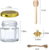 1.5 oz Hexagon Mini Glass Honey Jars -30Pack Honey Jars with Wood Dipper, Gold Lid, Bee Pendants, Jutes - Perfect for Baby Shower, Wedding Favors,...