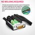 2PCS Male VGA Solderless Quick Connector 16mm Thinner 3+9 DB15 3Row Serial Plug to 15-pin Port Terminal Male Adapter Breakout Board Compatible wit...