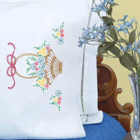 Basket of Daisies Perle Edge Pillowcases...