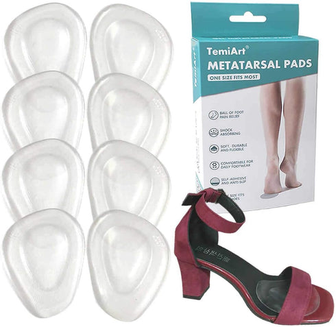 Ball of Foot Cushions Metatarsal Pads for Women Men Soft Gel Insoles Supports Forefoot Cushioning, Pain Relief Morton's Neuroma Foot Pads (4 Pair)...