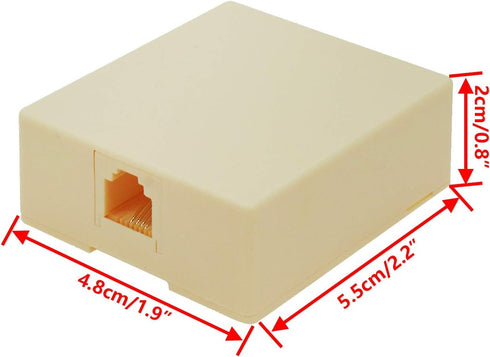 Rj11 6P4C Jack Modular Self Adhesive Surface Mount Single Port Telephone Connector - 2pcs...