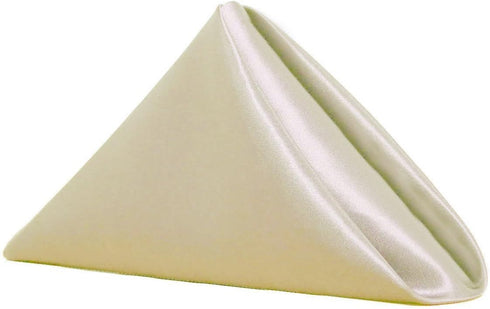 Your Chair Covers - 20 Inch (Pack of 10) Ivory Satin Oversized Cloth Napkins, Hemmed & Washable, Reusable Table Napkins for Restaurants, Weddings,...