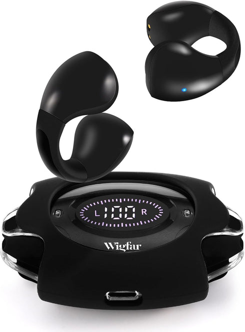 Open Ear Headphones True Wireless Bluetooth Headphones, Ear Clip Earbuds, Sweat Resistant, Fast Charging, 24HRS Playtime, Open Ear Earbuds for Wor...