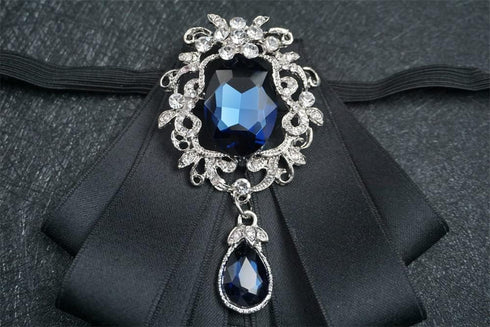Topz bow brooch for men christmas tie adjustable band necktie rhinestone bowties men for wedding party ceremony...