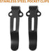 2 Pack Deep Carry Pocket Clips with 4 Pieces Screws, Stainless Steel Pocket Knife Clip Replacement for Benchmade Bugout 535 and More, Anodized Fin...