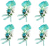 Calla Lily Boutonniere for Men Wedding Groom Best Man Boutonniere with Pin Set of 6 for Wedding Party Prom Event Ceremony Anniversary(Turquoise)...