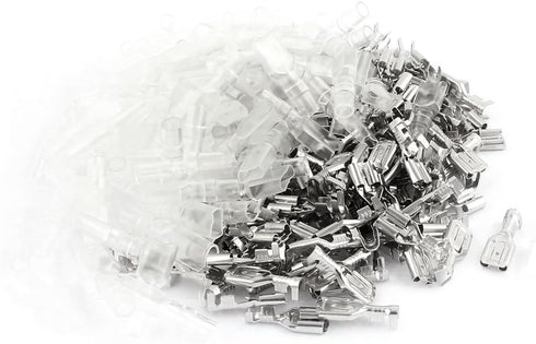 uxcell 100 Sets Locking 6.3mm Stud Width Female Wire Terminal Connector w Jacket...