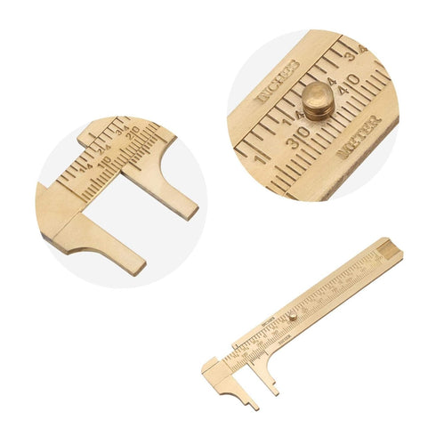 Double Scale Vernier Calipers Brass Sliding Gauge Sliding Pocket Caliper Handy Measuring Tool mm/inch for Measuring Jewelry(100mm)...