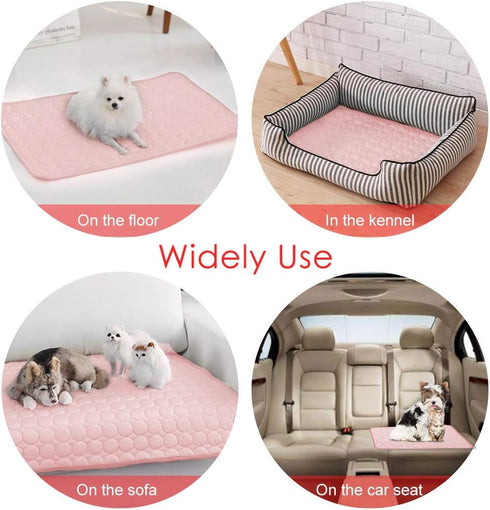 Pet Cooling Mat for Dog Cat Washable Cooling Pad, Reusable Ice Silk Dog Self Cooling Mat, Pet Sleeping Pad Blanket for Pet Beds Kennels Couches So...