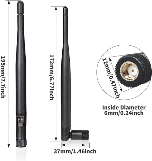 Fosi Audio Bluetooth Antenna WiFi SMA Male PC 2.4GHz 6dBi Single Band Boost Bluetooth Audio Range for Home Office Wireless Network Router IP Camer...