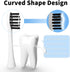Replacement Toothbrush Heads Compatible with Gleem Electric Toothbrush, W Shape Design Planted with Nylon Bristle Black 10 Pack (White)...