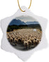 3D Rose A Herd of Sheep Block The Road-Milford Sound-New Zealand Snowflake Ornament, 3"...