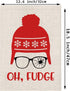 Christmas Winter Garden Flag Hat Garden Flag Oh Fudge Season Farmhouse Decorations Burlap Vertical Double Sided Yard Lawn Outdoor Decor 12.5 x 18 ...