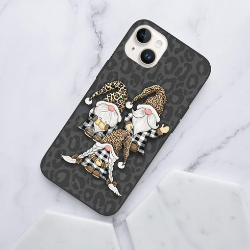 2Pcs Leopard Print Red Bufflo Plaid Gnome Compatible with iPhone 14 Case, Valentines Phone Case, Soft TPU Shockproof Thin Slim Phone Cover for Gir...
