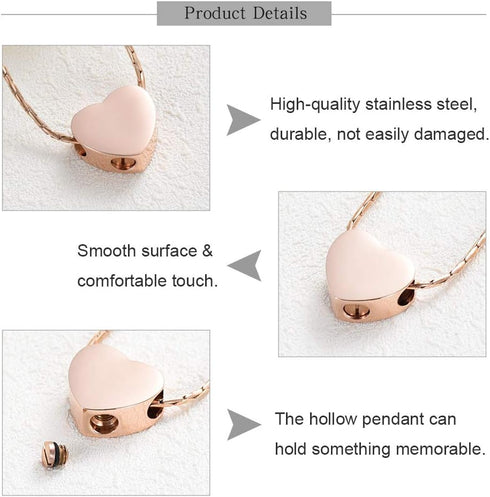 constantlife Cremation Jewelry for Ashes - Heart Pendant Memorial Urn Necklace Ashes Holder Stainless Steel Personalized Customization Keepsake...