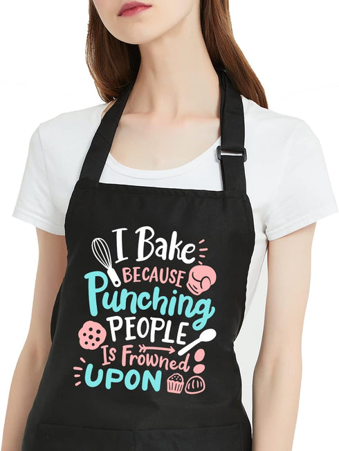 Funny Baking Aprons for Women with Pockets, Water Restistant Cooking Apron for Men Birthday Gift for Baker Dad Mom...
