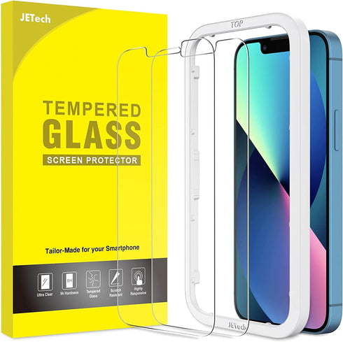 JETech Screen Protector for iPhone 13/13 Pro 6.1-Inch, Tempered Glass Film with Easy-Installation Tool, 2-Pack......