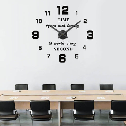 VANGOLD Wall Clock Big Wall Clocks for Living Room Decor, Decorative Wall Clocks Battery Operated (Black Wall Decor)...