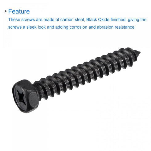 uxcell Hex Lag Screws 5/16" x 2" Carbon Steel Phillips Head Half Thread Self-Tapping Bolts for Deck Building or Joining Lumber 10pcs...