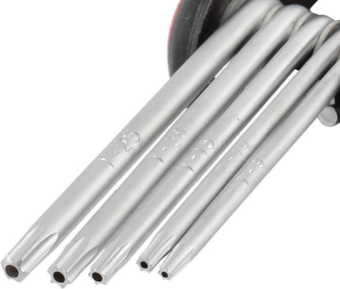 uxcell Folding Hollow End Security Torx Star Key Wrench Set Repair Tool...