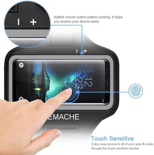 Galaxy S10 S9 S8 Armband, JEMACHE Gym Running Exercises Workouts Phone Arm Band for Samsung Galaxy S10/S9/S8/S7 Edge (Black)...