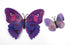 12 Pcs Purple Butterflies Double Wings Refrigerator Magnets Wall Decal Removable Sticker Decoration for Home Kitchen Kids Room Bedroom Office Them...