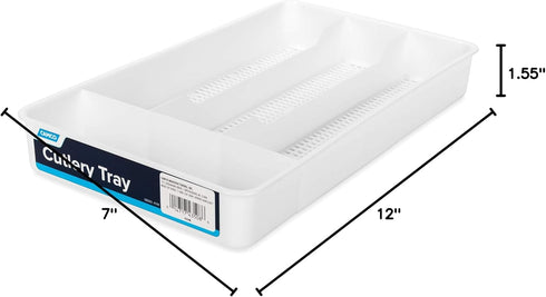Camco 43508 Cutlery Tray - Designed for RV and Compact Kitchen Drawers - Easily Organize and Store Kitchen Flatware - White...