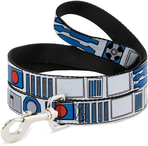 Star Wars Pet Leash, Dog Leash, Star Wars R2D2 Bounding Parts White Black Blue Gray Red, 6 Feet Long 0.5 Inch Wide...